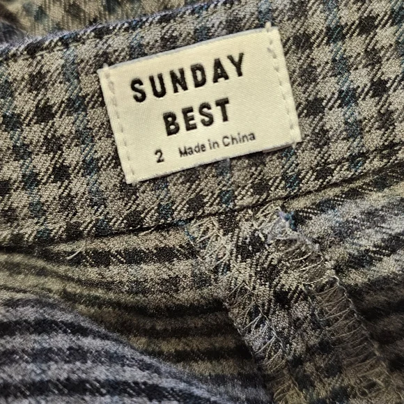 Aritzia Sunday best freshman plaid High-Rise Rise Pants Size 2 - Picture 9 of 10